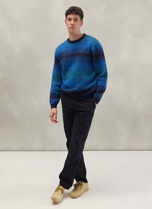 Men's Neutrino Gradient Wool Jumper | Blue Haze Knitted Sweater ...