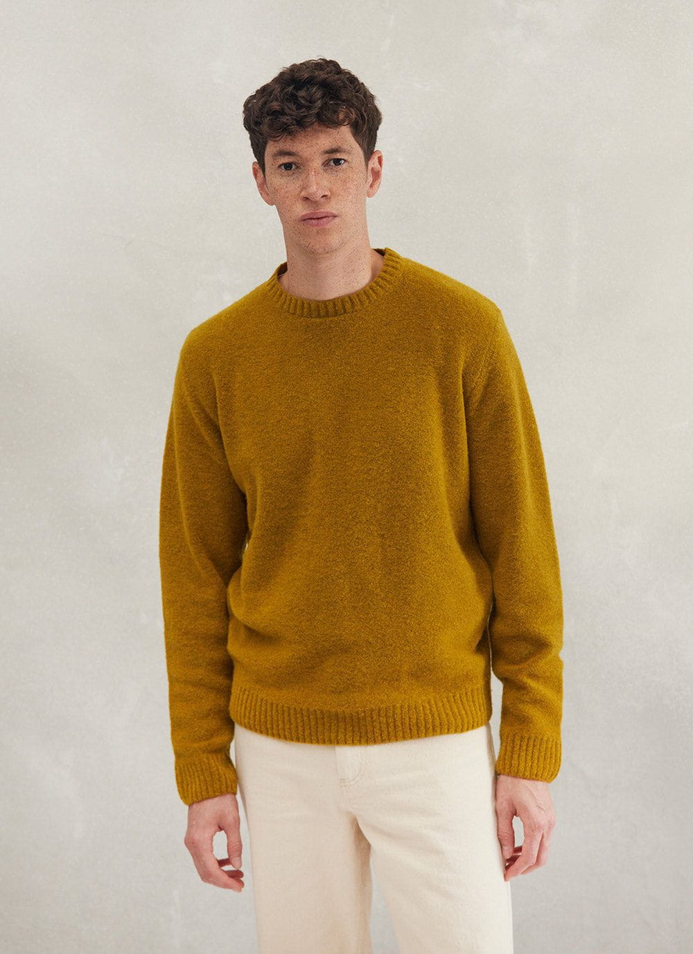 Crew Neck | Boucle Wool | Mustard & Percival Menswear