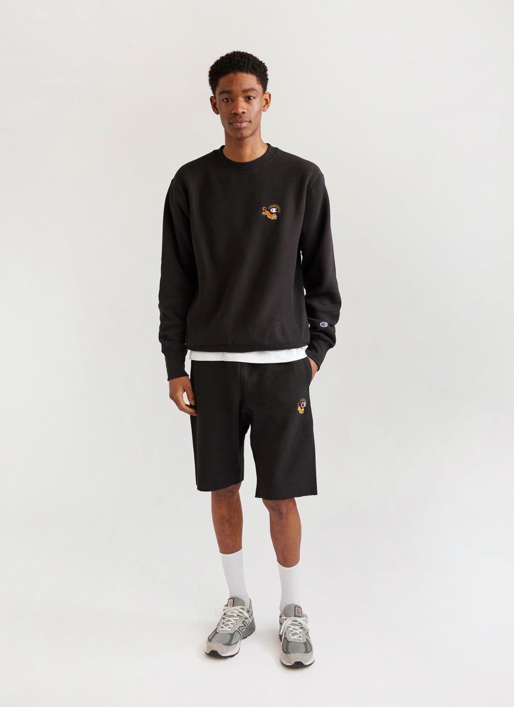 Men's Black Embroidered Champion Sweatshirt | Crouching Tiger | Percival  Menswear