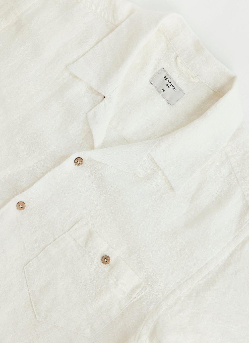 Men's Cuban Collar Linen Shirt | Short Sleeve | Percival Menswear