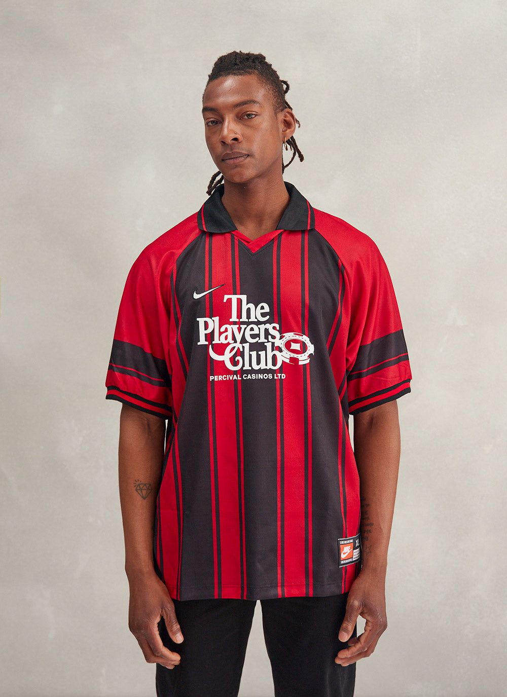 nike red and black jersey