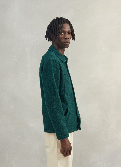Men's Forest Green Blanket Overshirt | Casentino Wool Shacket ...
