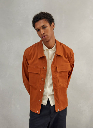 Men's Utility Jacket | Khaki Cotton Twill & Percival Menswear