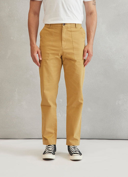 Men's Utility Trousers | Tan Twill | Cargo Style | Percival Menswear