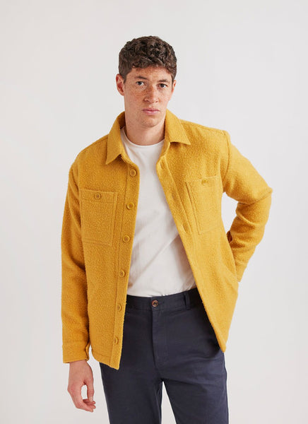 Blanket Overshirt | Casentino Wool | Mustard | Percival Menswear