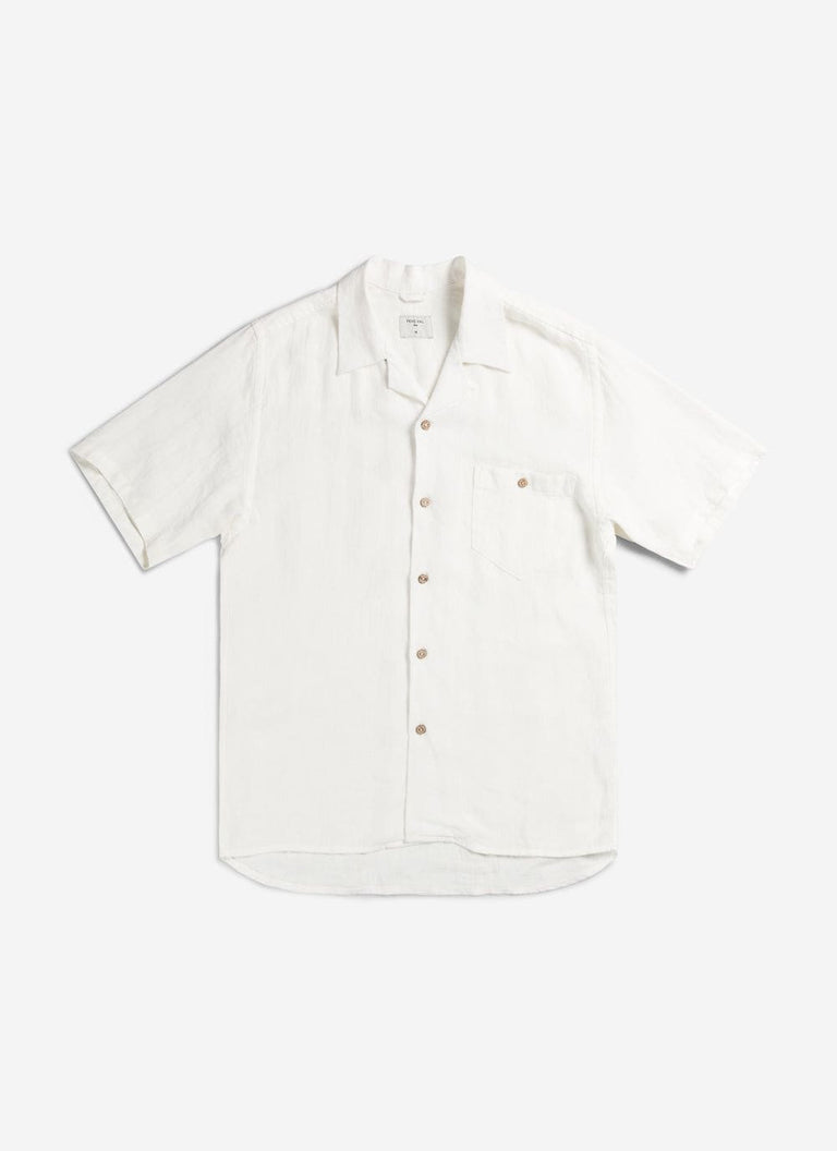 Men's Cuban Collar Linen Shirt | Short Sleeve | Percival Menswear