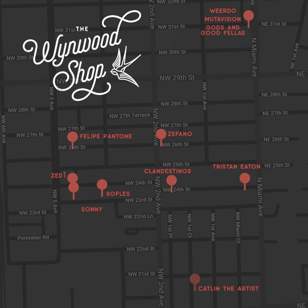 Wynwood Best Murals Map by Wynwood Shop