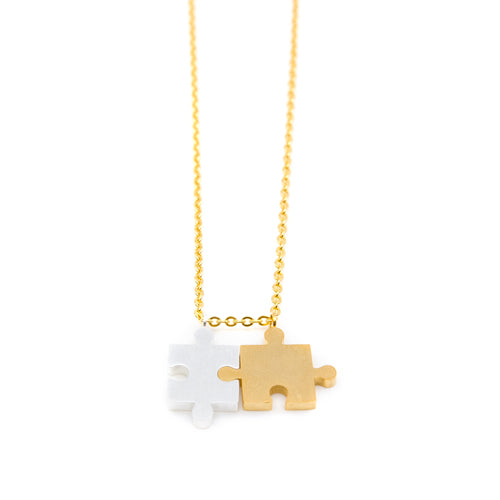 Puzzle Piece Gold Chain Necklace Wynwood Shop