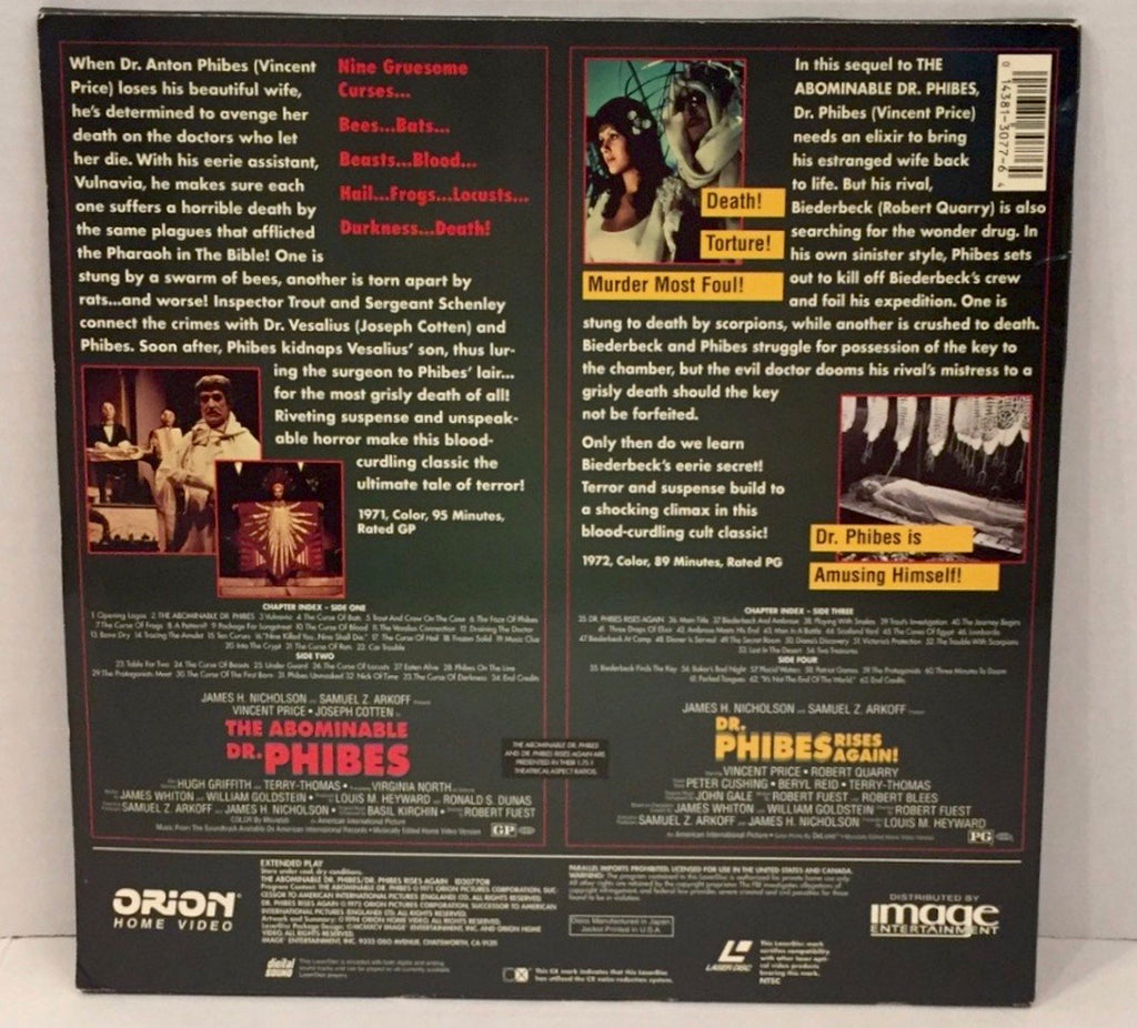 Abominable Dr. Phibes/ Dr. Phibes Rises Again (1972) WS [ID3077OR ...