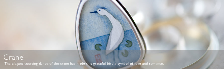 Crane Hand Painted Jewelry | Ananda Khalsa Jewelry 