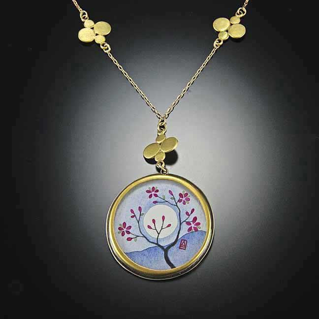 Plum Blossom Necklace with Gold Charms – Ananda Khalsa