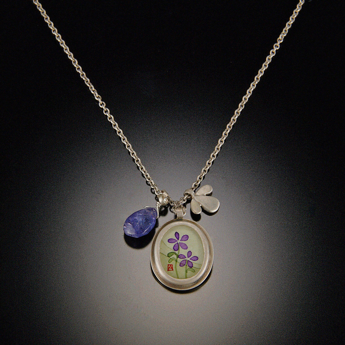 Violets Charm Necklace with Tanzanite – Ananda Khalsa