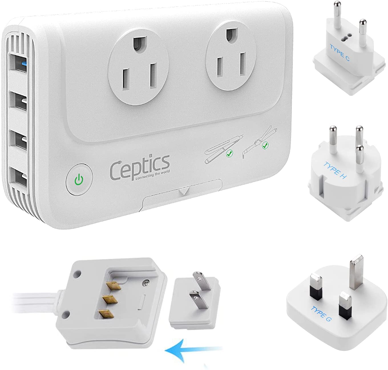 12 pack world travel adapter set