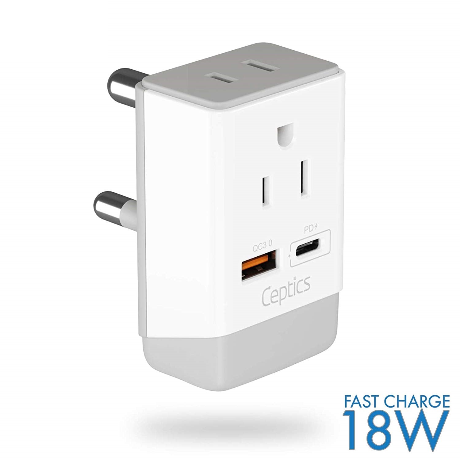 Europe Schuko, Italy Travel Adapter Plug With Dual USB - Type C, L - 2 Pack
