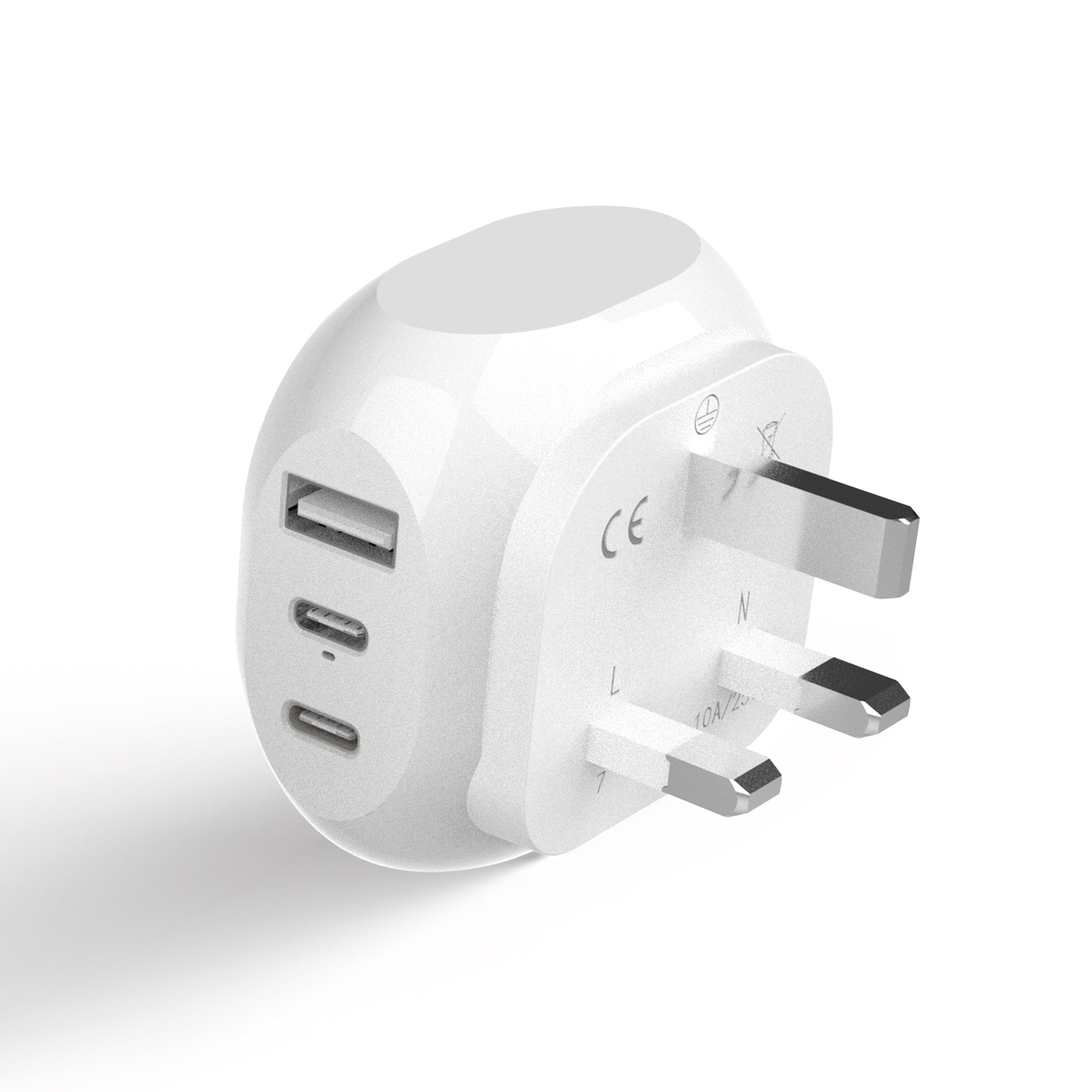 World Wide Travel Adapter EURO to UK Extension Lead Multi 4 EU Plug to 3  Pin