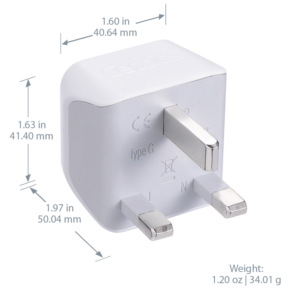 Ceptics Adaptateur de voyage Canada vers Royaume-Uni, Angleterre