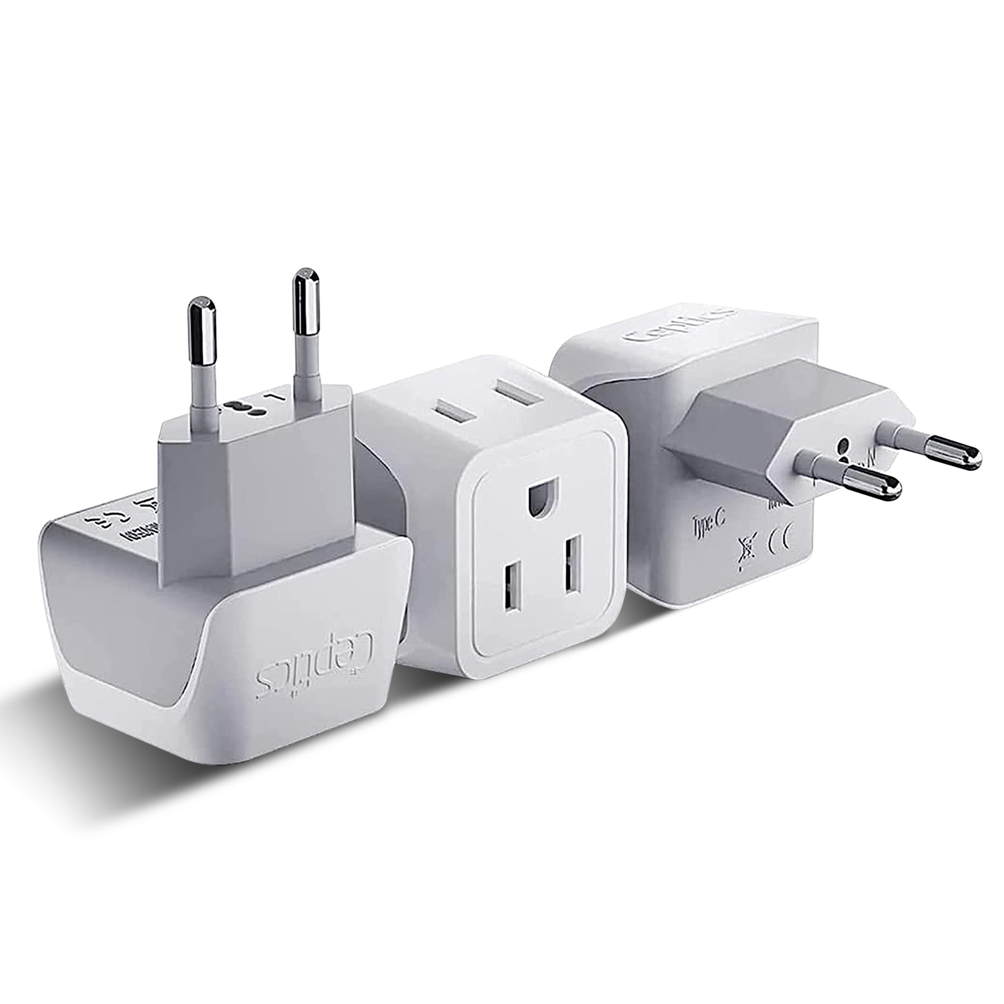 European Travel Plug Adapter for Europe & UK, American to Ireland Italy  France Spain Greece Germany Israel Travel Essentials, International Power