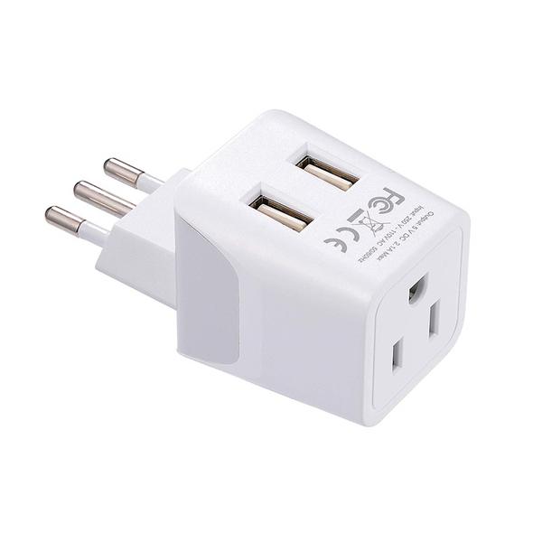 USA Travel Adapter - Type B - 4 in 1 - 2 USB Ports (GP4-5)