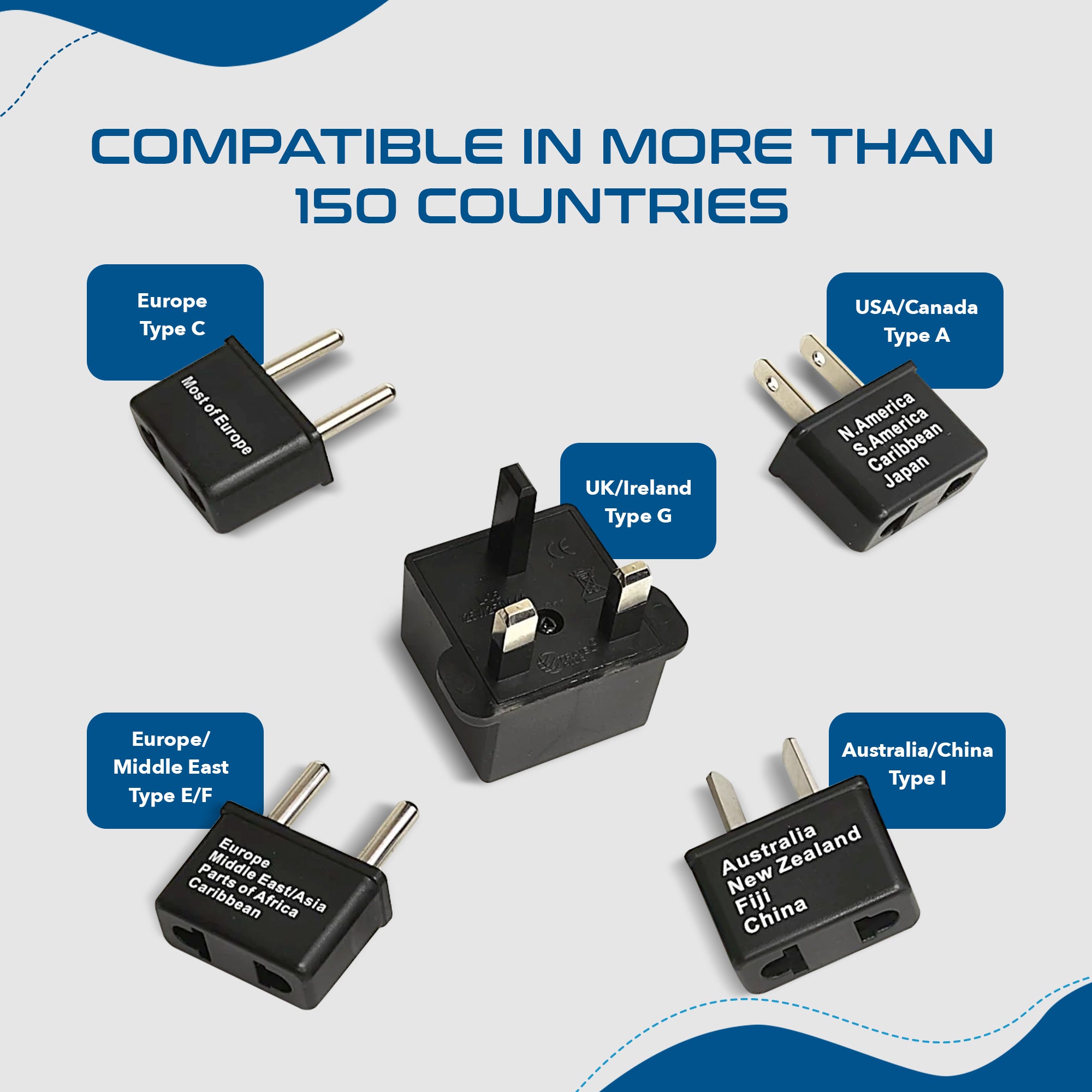 Adaptateur international 150 pays TRAVEL PAC