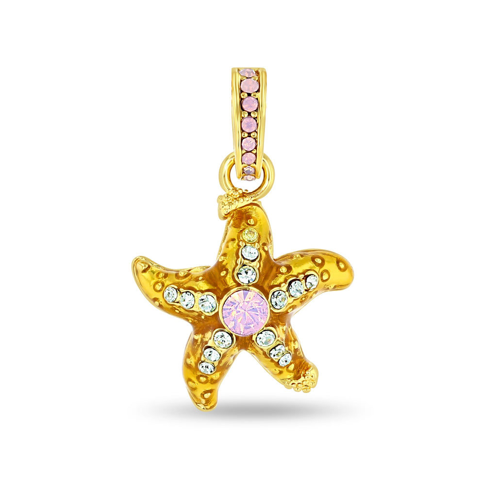 Pink Crystal Starfish Enhancer Charm 