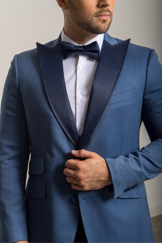 Blue Peak Satin Lapel – The Lapel Project