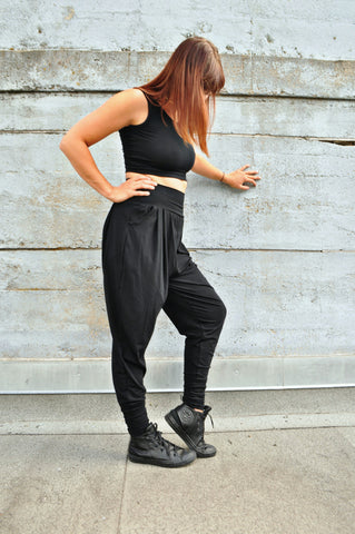 High Waisted Bamboo Jersey Harem Pants