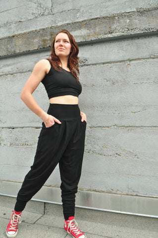 Bamboo Jersey Harem Pants in Midnight