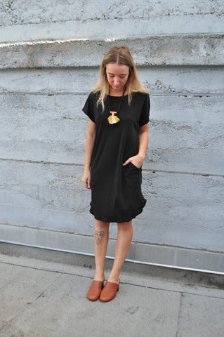 Black T-Shirt Dress With Pockets