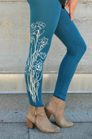 Spring Daffodil Jersey Leggings