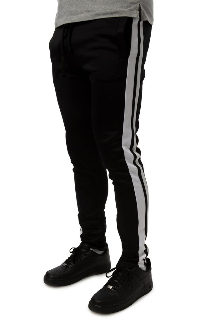 double stripe track pants mens