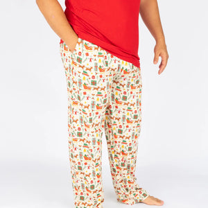 Holiday Vintage Christmas Bamboo Relaxed Unisex Lounge Pants - Simply Boutique