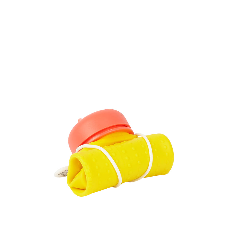 Rolla Bottle - Yellow, Coral Lid + White Strap - tall and rolled