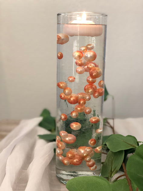 Coral Peach Vase Filler Pearls For Floating Pearl Centerpiece Decor, N ...