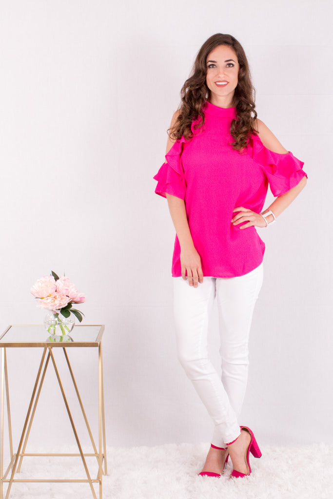 ruffle sleeve top