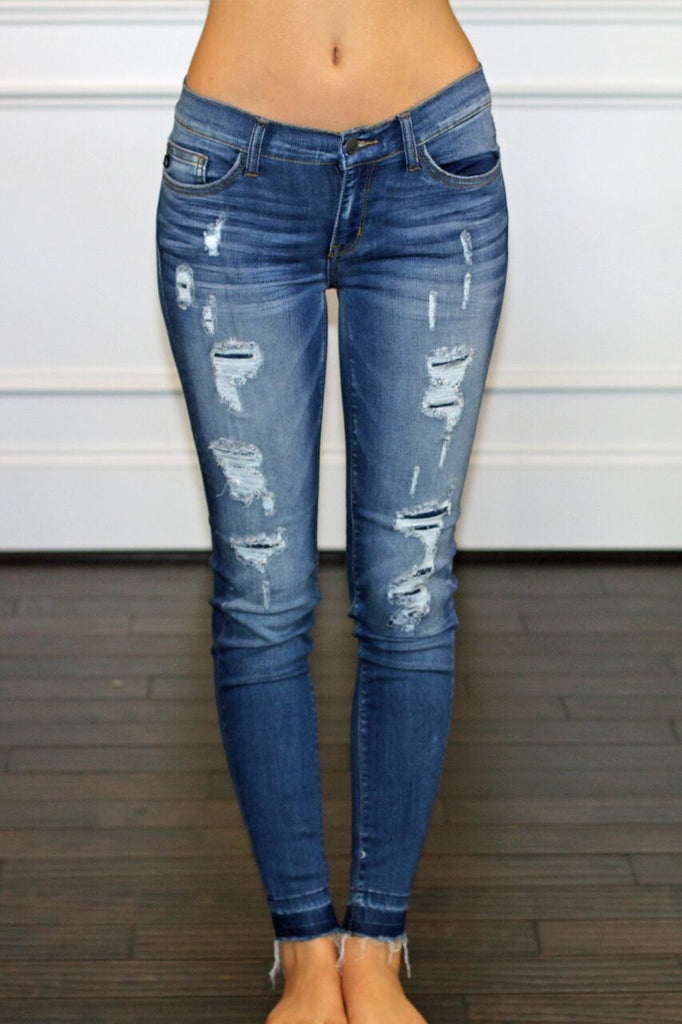 straight leg indigo jeans