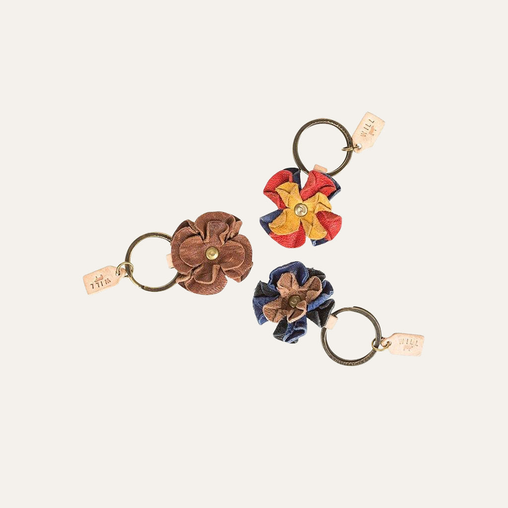 Coach Signature Tea Rose Charm Loop Bag Charm Key Fob Keychain +