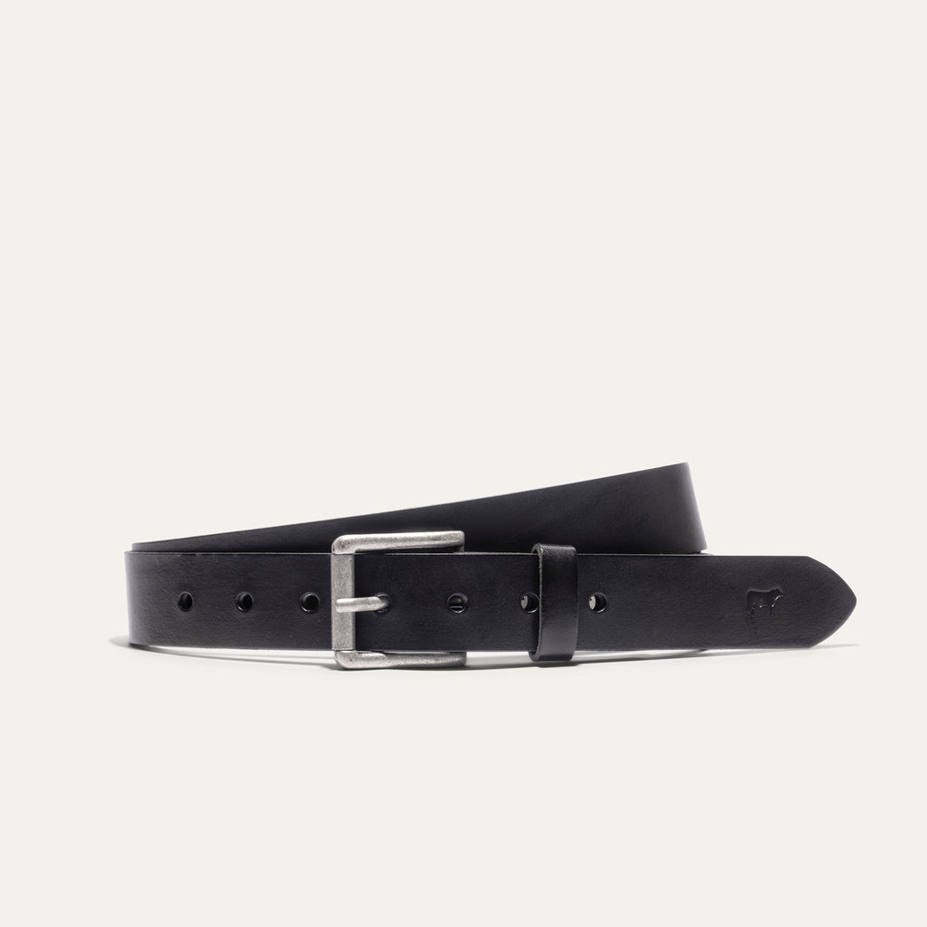 Men's Paint-Splattered Leather Logo Belt