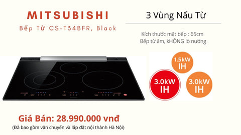 Bếp từ Mitsubishi CS-T34BFR | Bếp từ Nhật không lò nướng