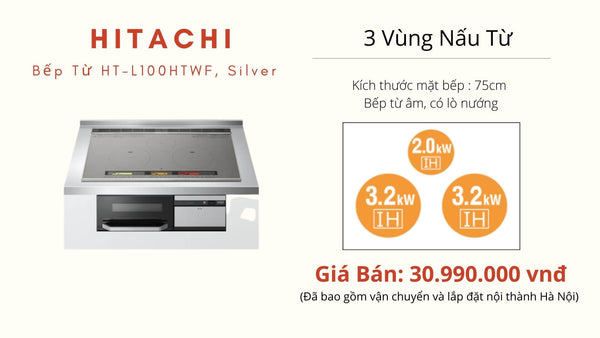 Bếp từ Nhật nội địa Hitachi HT-L100HTWF