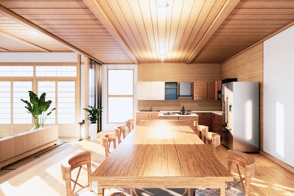 Thiết kế không gian bếp Nhật Bản