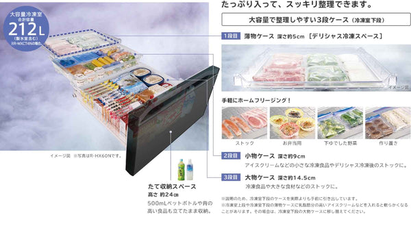 Cấu tạo ngăn đông tủ lạnh Hitachi nội địa Nhật 6 cánh