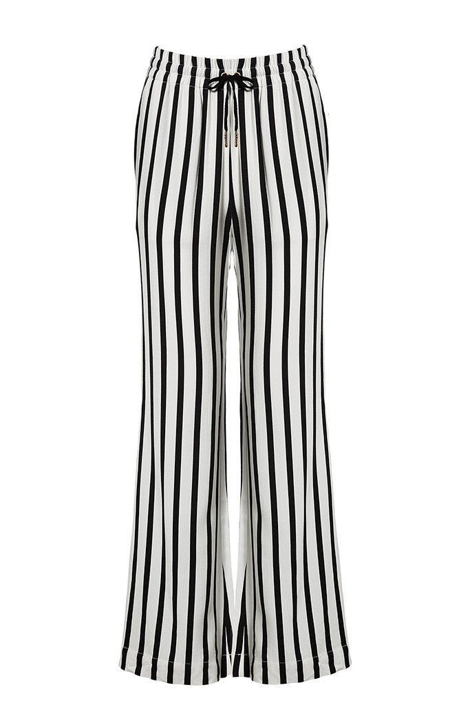 blue and black striped pants