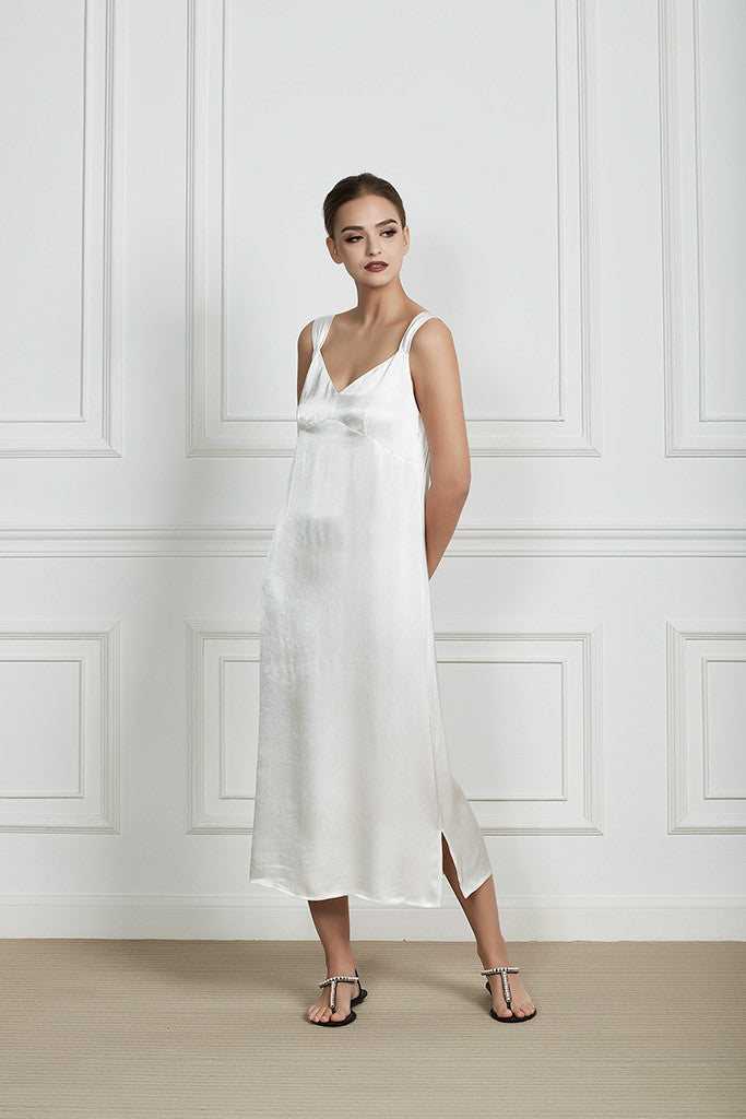 slip dress white