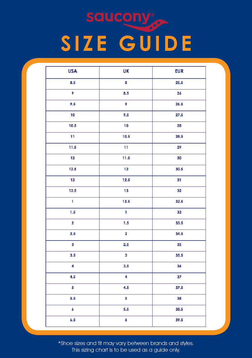 saucony shoes sizing