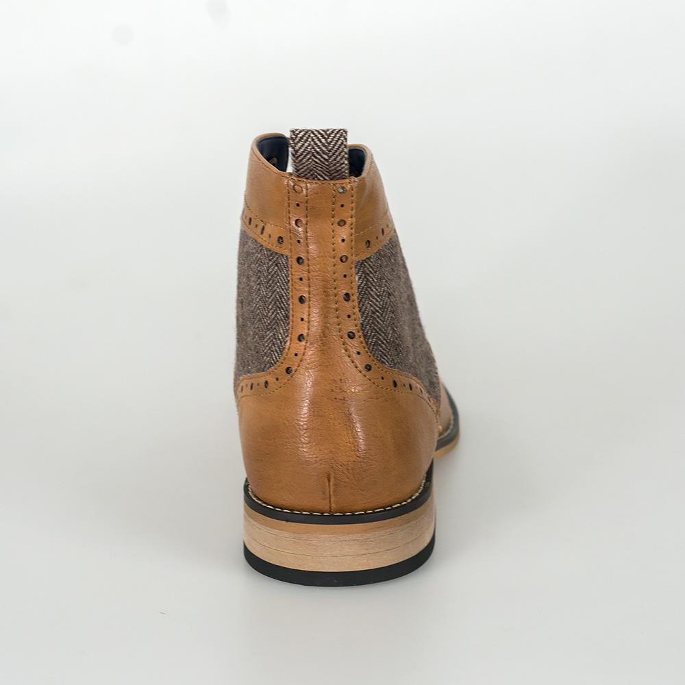 cavani tan tweed brogue shoes