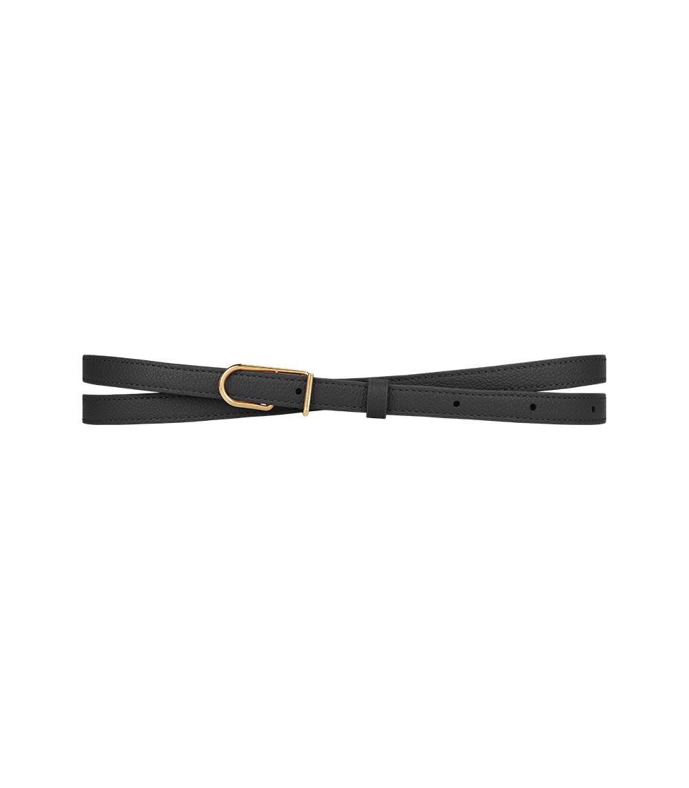  Ceinture Fine Umi - Noir Grainé 