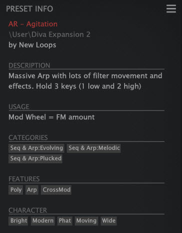 New Loops Diva Expansion 2 - Diva Presets