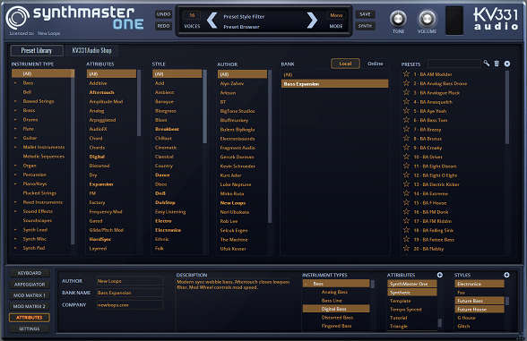 Synthmaster One Bass Expansion (Synthmaster One Presets)