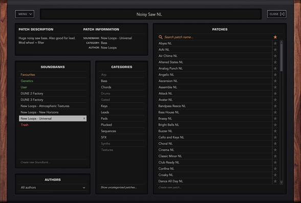 New Loops - Universal Dune 3 Presets