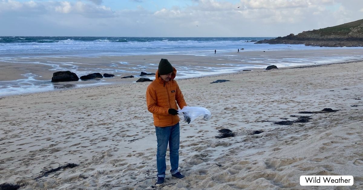 Beach Clean St Ives Cornwall Wild Weather